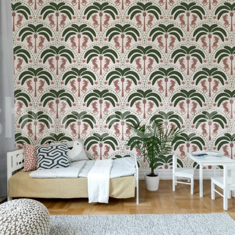 Fototapet, Jungle Rhythm, Pink, Rebel Walls