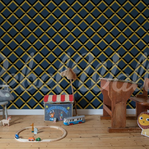 Fototapet, Lattice, Dark Blue, Rebel Walls - Img 3