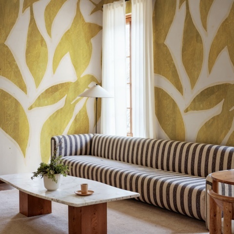 Fototapet, Leaf Silhouette, Yellow, Rebel Walls - Img 3