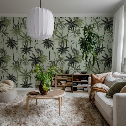 Fototapet, Lemur Palms, Green, Rebel Walls