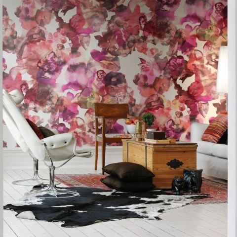 Fototapet, Lily Pond, Red, Rebel Walls - Img 3