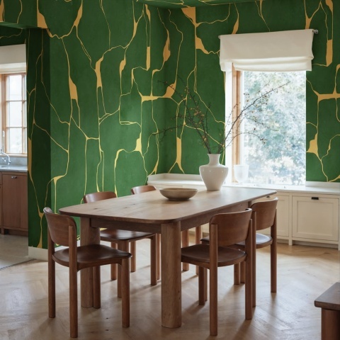 Fototapet, Linear Flow, Green, Rebel Walls