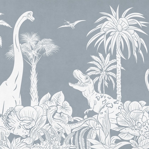 Fototapet Monochrome Dino - Blue, Kikki Belle - Img 2