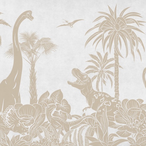 Fototapet Monochrome Dino - White Vintage, Kikki Belle - Img 2