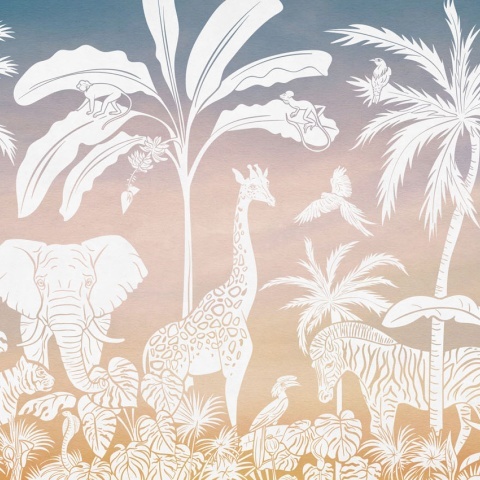 Fototapet Monochrome Jungle - Sky Pink, Kikki Belle - Img 2