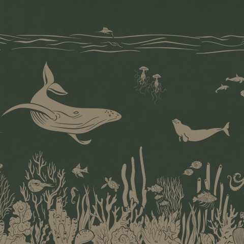 Fototapet Monochrome Sea - Green Vintage, Kikki Belle - Img 2