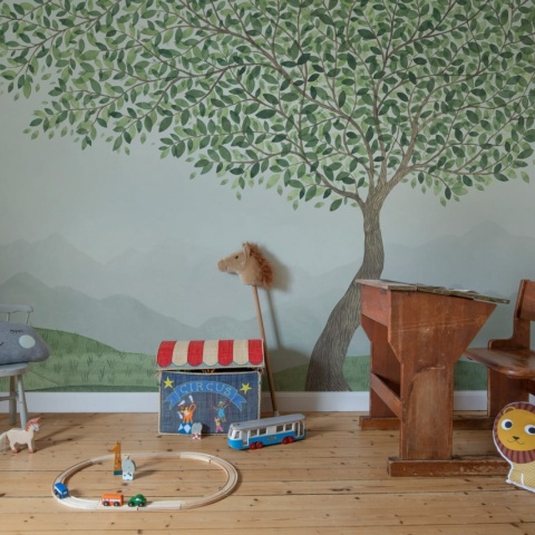 Fototapet, Mountain Tree, Green, Rebel Walls