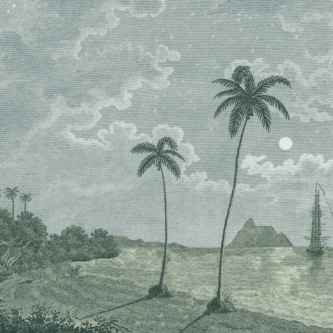 Fototapet, Palm Beach, Blue, Rebel Walls - Img 2