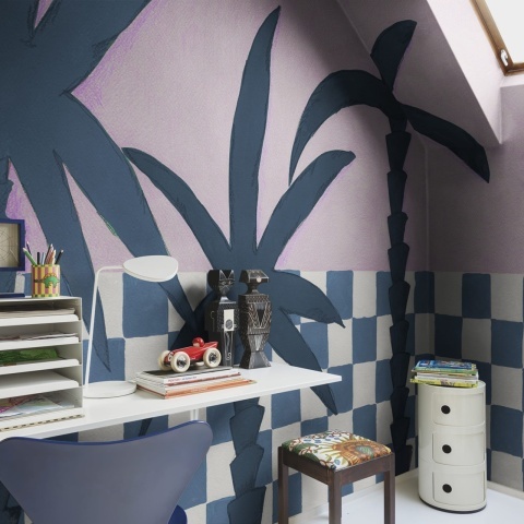 Fototapet, Palm Horizon, Blue &amp; Pink, Rebel Walls - Img 3