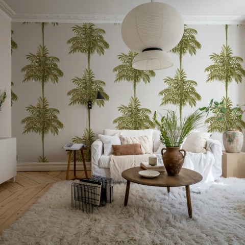 Fototapet, Palm Stripes, Gold, Rebel Walls