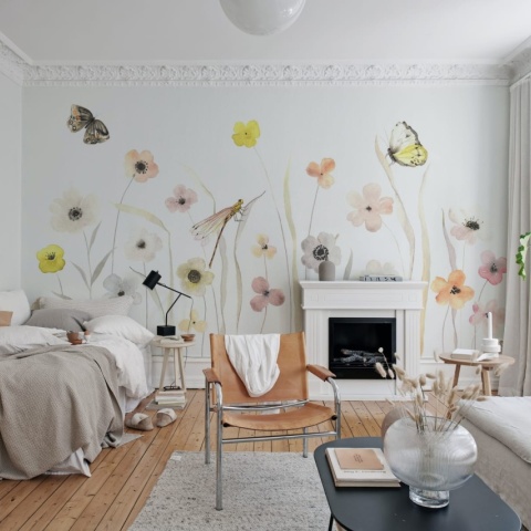 Fototapet, Pastel Flowers, Rebel Walls