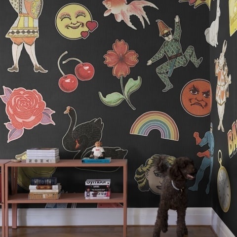 Fototapet, Patches, Black, Rebel Walls