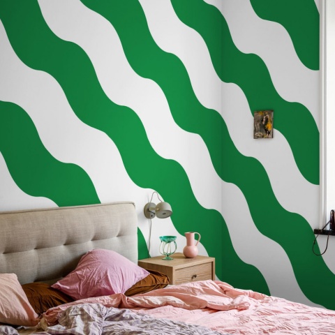 Fototapet, Polka Stripe, Green, Rebel Walls - Img 4