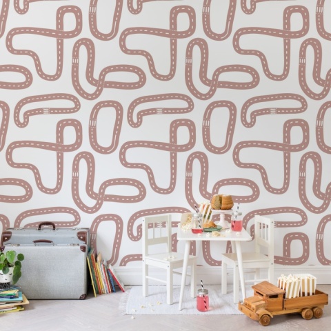 Fototapet, Race Track, Soft Pink, Rebel Walls - Img 6