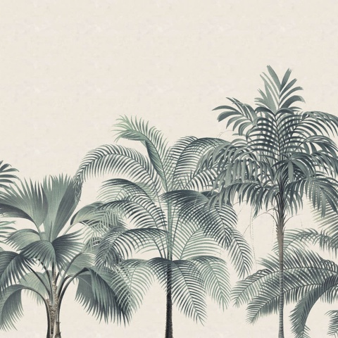 Fototapet, Retro Jungle, Turquoise, Rebel Walls - Img 2