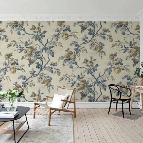 Fototapet, Rose Garland, Blue, Rebel Walls