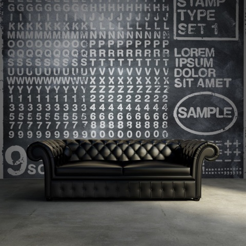 Fototapet, Rubber Stamp, black, Rebel Walls - Img 3