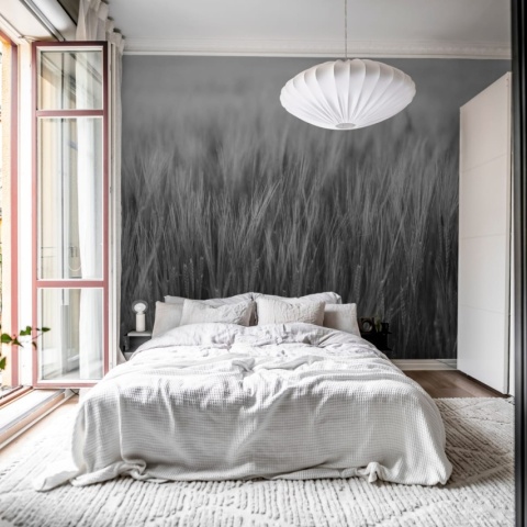 Fototapet, Rye Field, Black & White, Rebel Walls