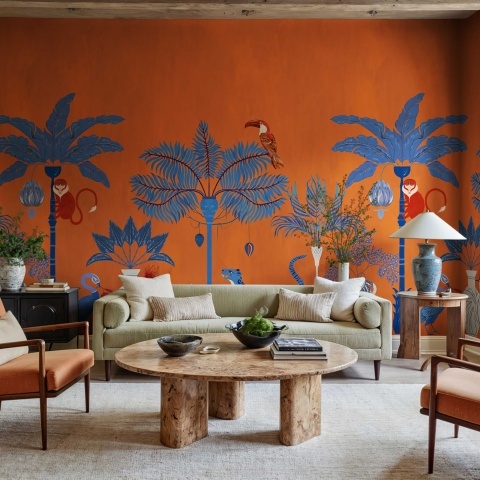 Fototapet, Savanna Chic, Orange, Rebel Walls - Img 3