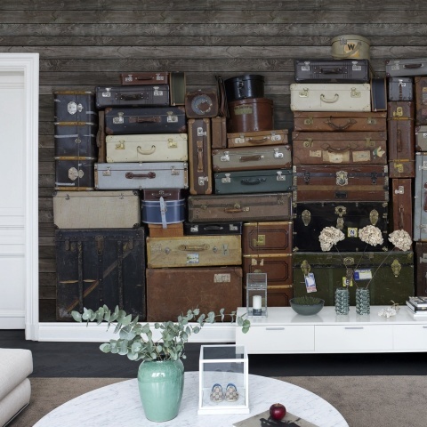 Fototapet, Stacked Suitcases, repetitiv, Rebel Walls
