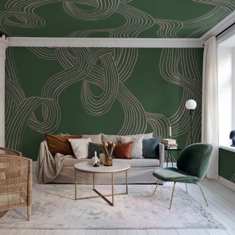 Fototapet, Stripes Repeatable, Green, Rebel Walls