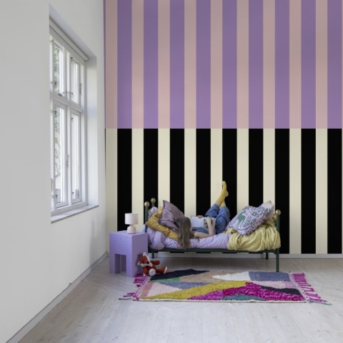 Fototapet, Stripped, Pink &amp; Lilac, Rebel Walls - Img 3