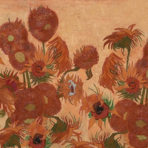 Fototapet, Sunflowers Repeatable, Peach, Rebel Walls - Img 2