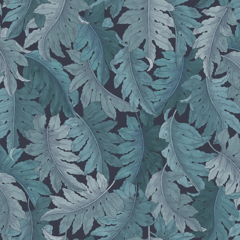 Fototapet, Swirling Fern, Blue, Rebel Walls - Img 2