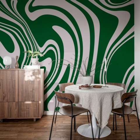 Fototapet, Swirly, Green, Rebel Walls