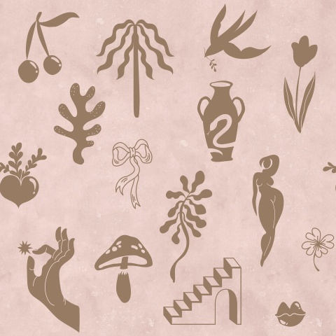 Fototapet, Symbolic Tales, Pink, Rebel Walls - Img 2
