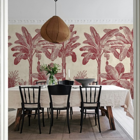 Fototapet, Timeless Tropics, Red, Rebel Walls