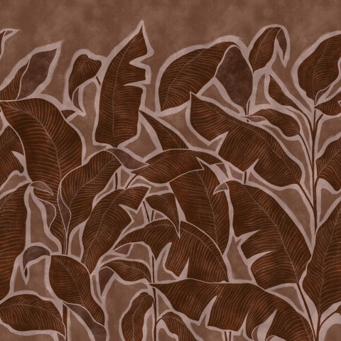 Fototapet, Tropical Breeze, Burgundy, Rebel Walls - Img 2