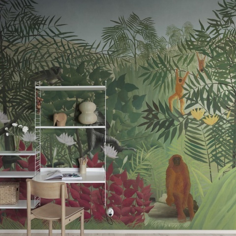 Fototapet, Tropical Forest With Monkeys by Rousseau, Rebel Walls - Img 3