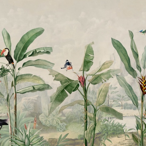 Fototapet, Tropical Palms, Birds, Rebel Walls - Img 2