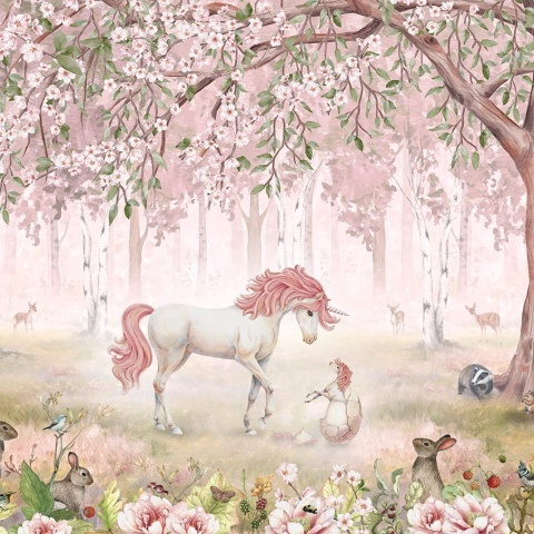 Fototapet Unicorn Forest - Pink, Kikki Belle - Img 2