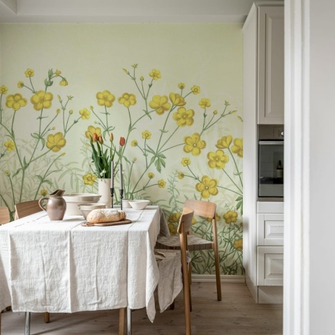 Fototapet, Vintage Buttercups, Yellow, Rebel Walls - Img 3