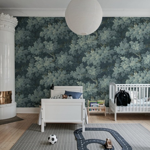 Fototapet, Vintage Foliage, Dark Blue, Rebel Walls