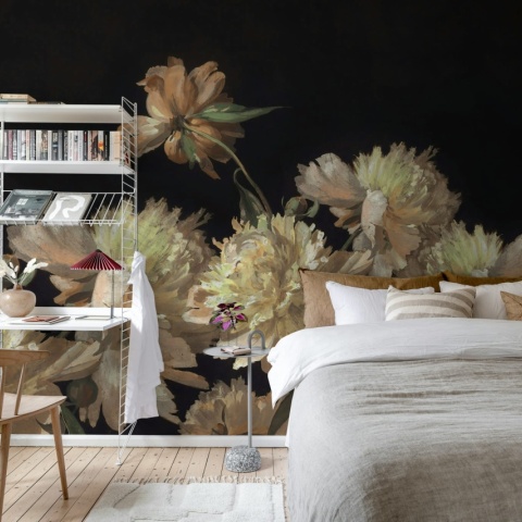 Fototapet, Vintage Peony, Yellow, Rebel Walls - Img 6