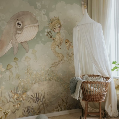 Fototapet, Water Song, Aqua Green, Rebel Walls - Img 5