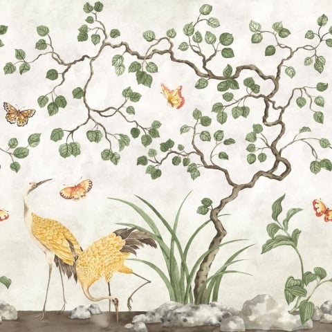 Fototapet, Where Cranes Dream, Beige, Rebel Walls - Img 2