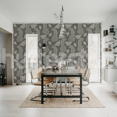 Fototapet, Whimsy Leopard, Gray, Rebel Walls - Img 3