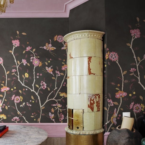 Fototapet, Whispering Petals, Black, Rebel Walls
