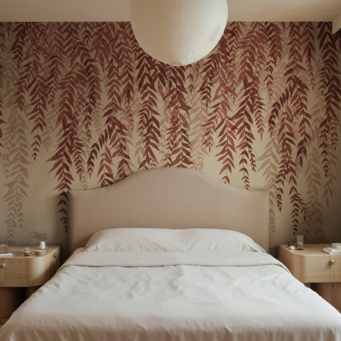 Fototapet, Whispers of Bamboo, Red, Rebel Walls