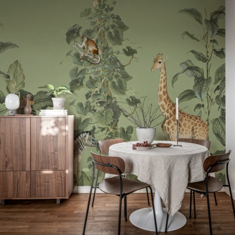 Fototapet, Wildlife Stroll, Green, Rebel Walls