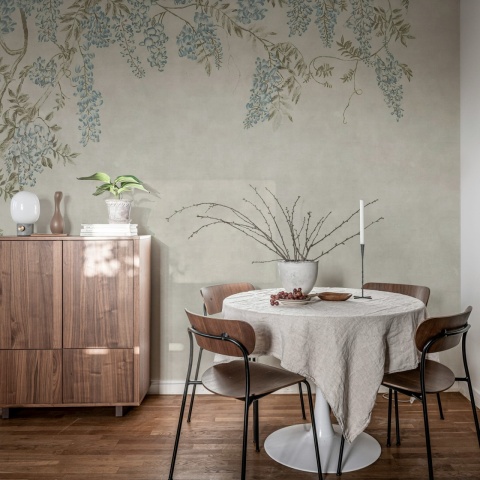Fototapet, Wisteria Garden, Light Blue, Rebel Walls