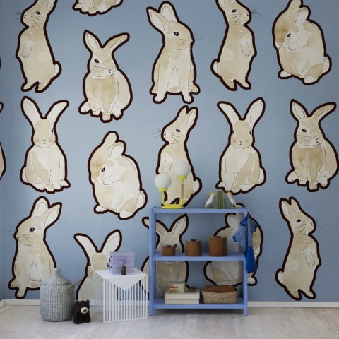 Fototapet, Year of the Bunny, Blue, Rebel Walls - Img 3