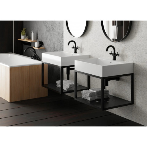 Lavoar ceramic, blat &gt; montare pe perete - 60x50 cm, Temisto, CDT_6U6S - Img 5