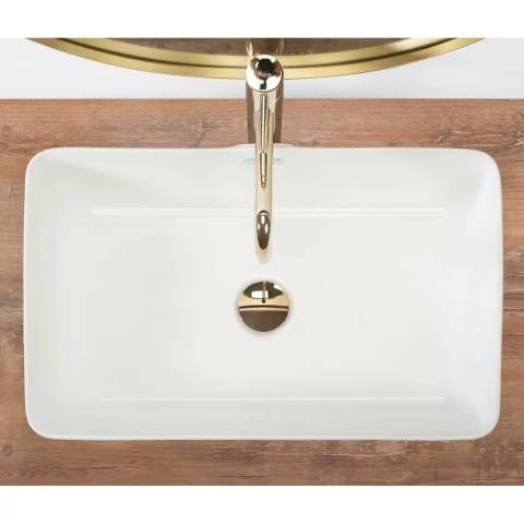 Lavoar pe blat Rea Berta 55 cm alb lucios - Img 5