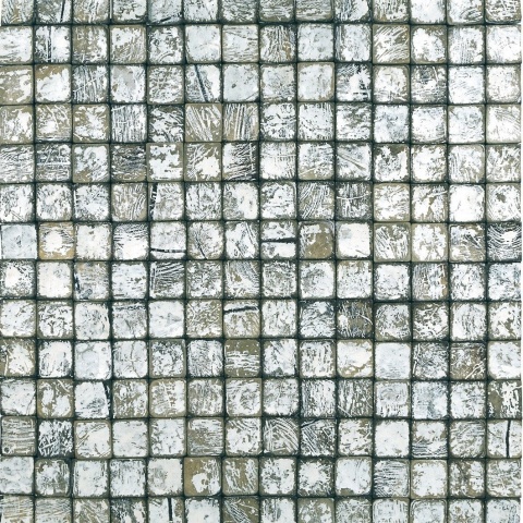 Panou decorativ 3D, Coconut, Tongkonan White Wash, 6 placi 42x42cm, 1.05 mp