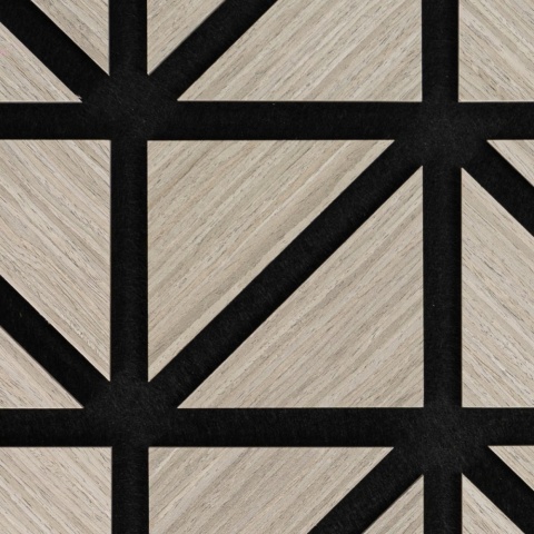 Panou riflaj acustic decorativ, MDF si pasla, AC36, 50x50x1.8cm, Gri - Img 3